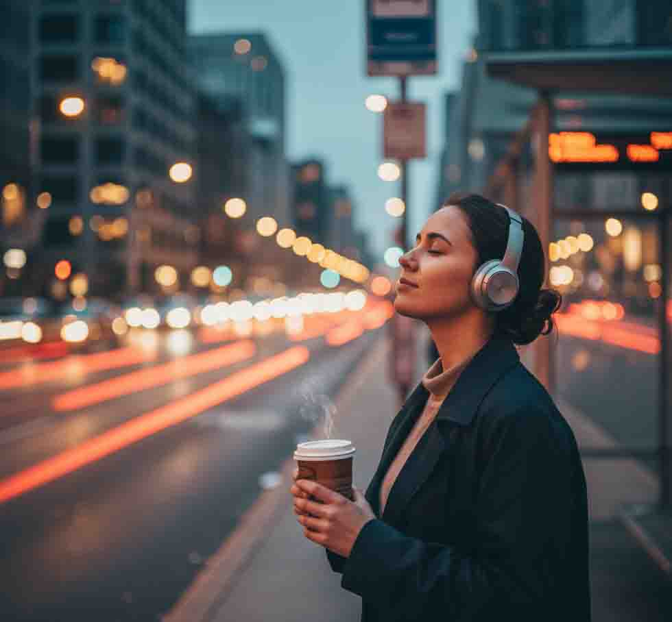 Emotional resilience building daily transition ritual city dusk scene