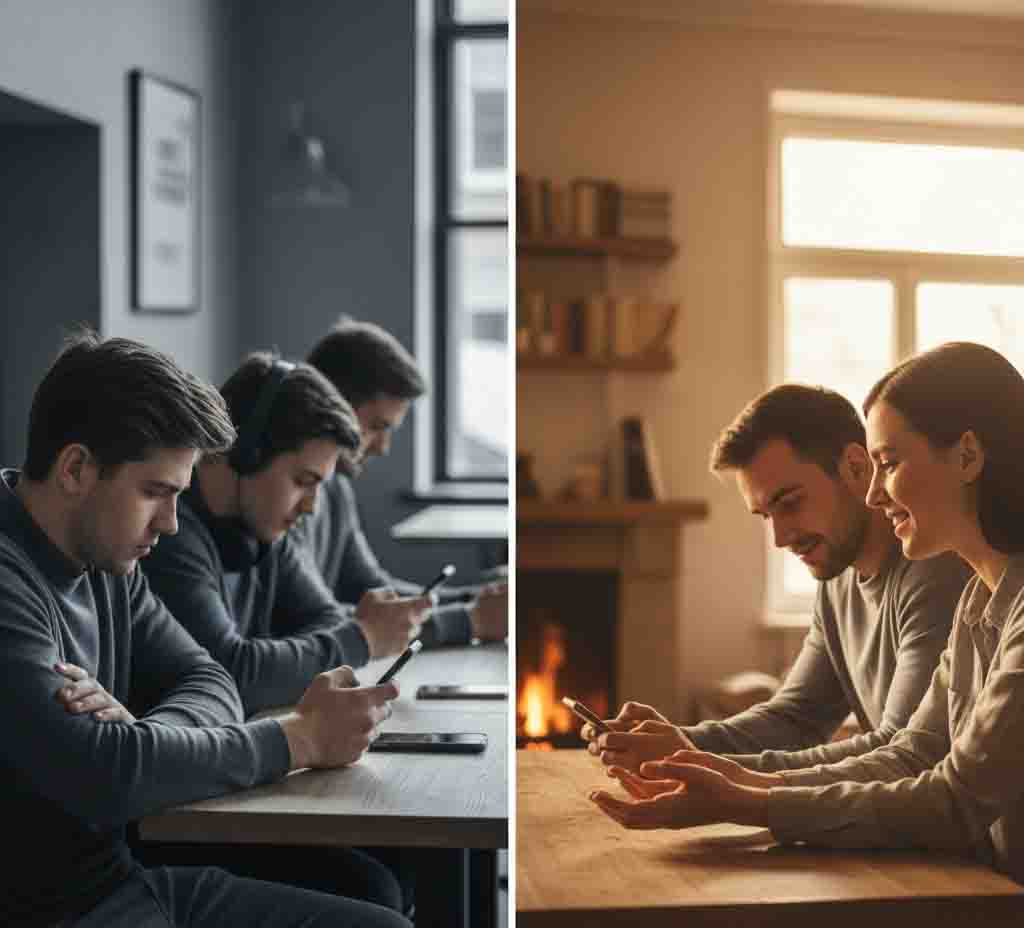 Superficial vs deep connection body language comparison