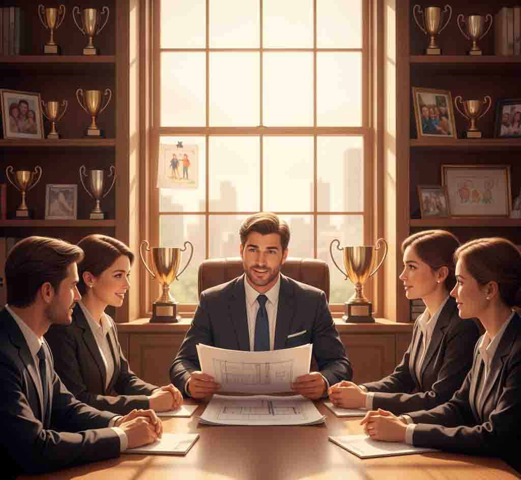 Leo workplace vulnerability courage training office conversation scene