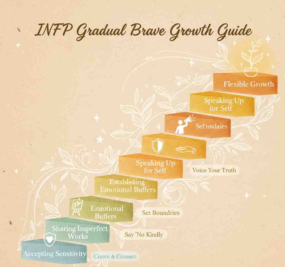 INFP emotional resilience gradual brave growth staircase guide diagram