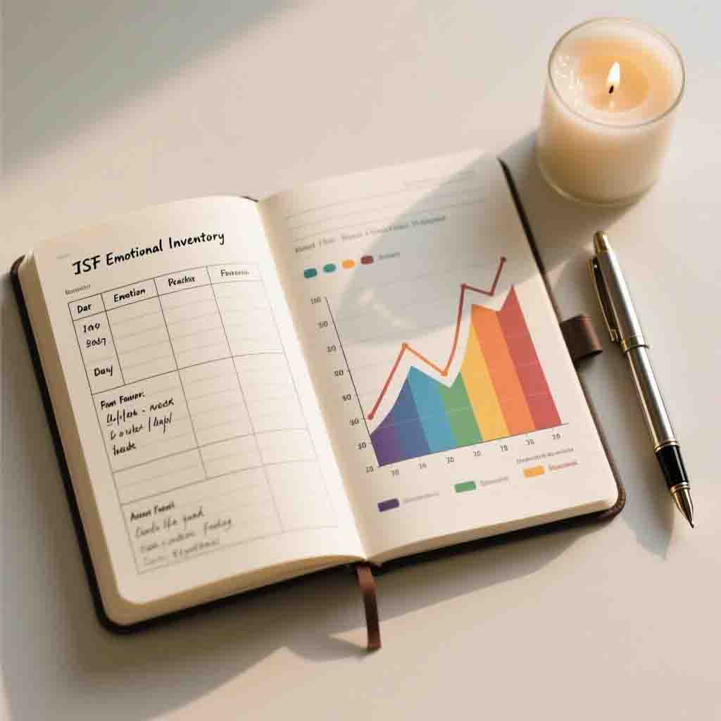 ISTJ personality emotional healing inventory table and mood tracking chart
