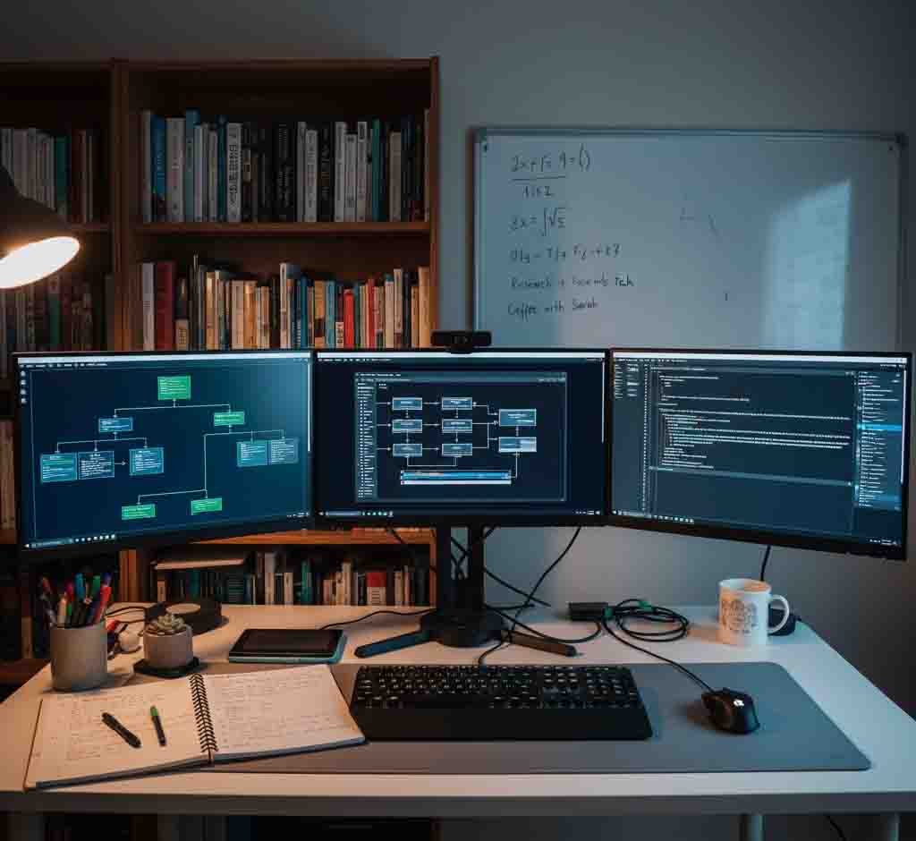 INTP workspace environment showing integration of theoretical and practical tasks