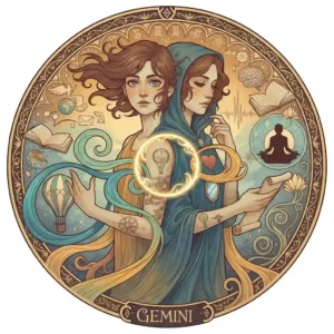 Gemini twin traits balanced integration illustration
