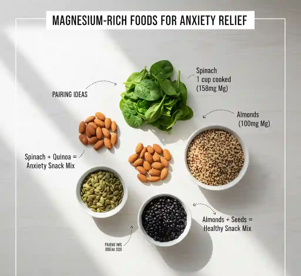 Magnesium rich ingredients anxiety relief nervous system health foods